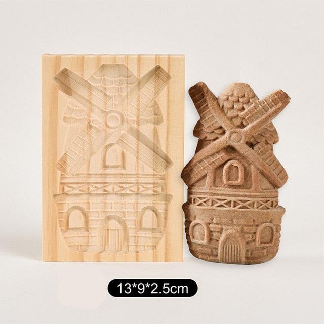 Wooden Cookie Mold Cutter Wooden Gingerbread Cookie Moulds Press 3D Cake Embossing Baking Mold Rose Flower Cutter Bakery Gadgets Cookies, Wooden Cookie Cutter, Funny Wooden Cookie Molds For Baking, Gingerbread Mold, Pine Cone Mold, Cake Mold