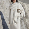 Wool Blend Cape Collar Coat | Mid-Length Button-Front Winter Jacket(MS191)
