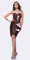 CLEARANCE - Cinderella Divine 5088 Short Strapless Sweetheart Ruffle Dress (Size S)