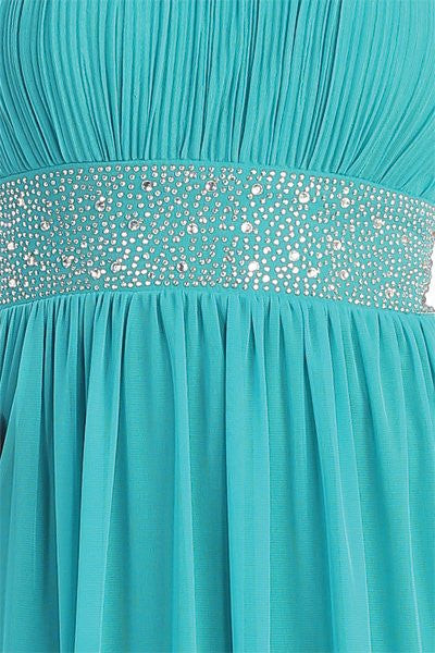CLEARANCE - Celavie 2095L Long Lavender One Shoulder Gown Chiffon Empire (Size L)
