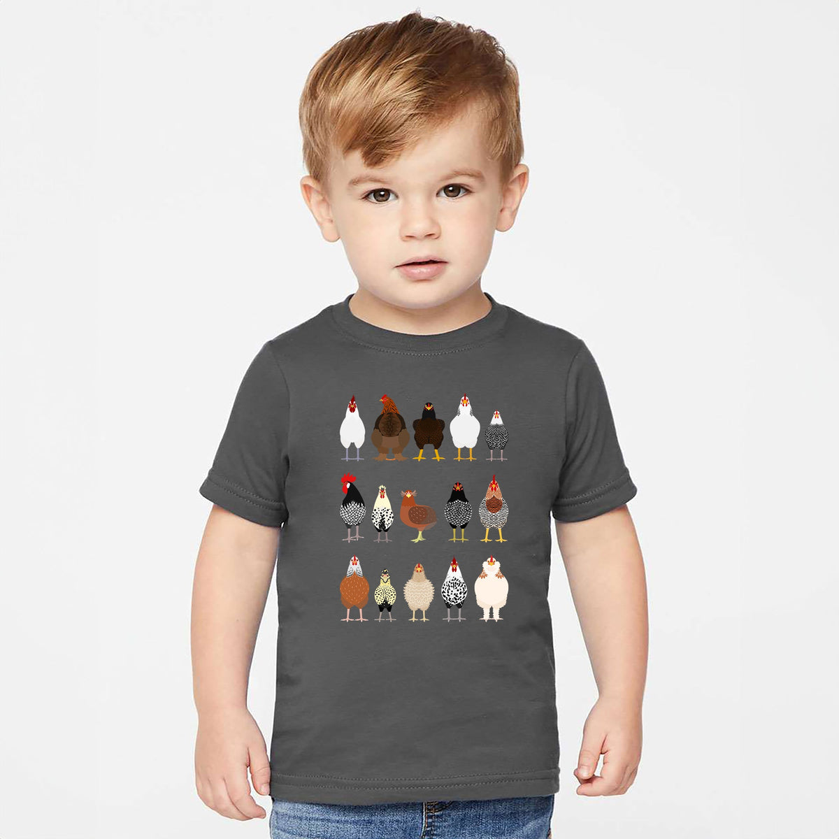 Chicken Lovers Farmyard Birds Illustration Featuring Hen Breeds For Kids And Infants Comfort Colors Tee