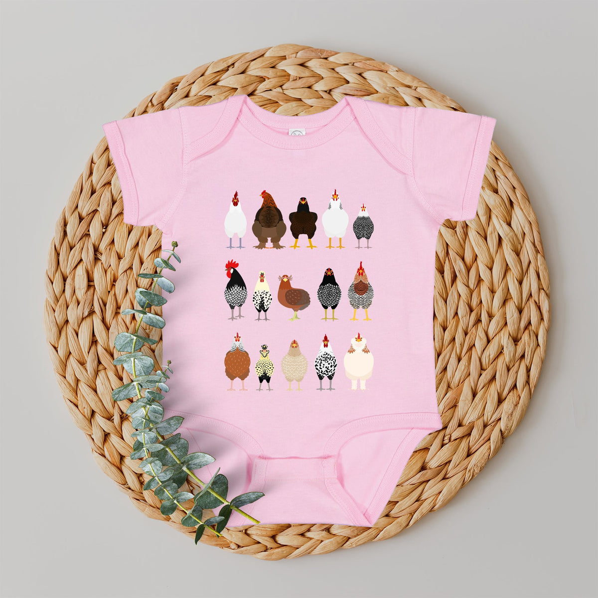 Chicken Lovers Farmyard Birds Illustration Featuring Hen Breeds For Kids And Infants Comfort Colors Tee