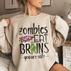 Zombies Eat Brains Halloween Spooky Night Parade Of Undead Frightful Cult Classic Horror Style Sweatshirt
